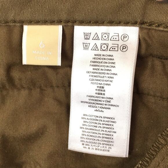 Michael Kors jeggings size 6 EUC army green zipper ankle length Fake back pocket - Picture 7 of 9